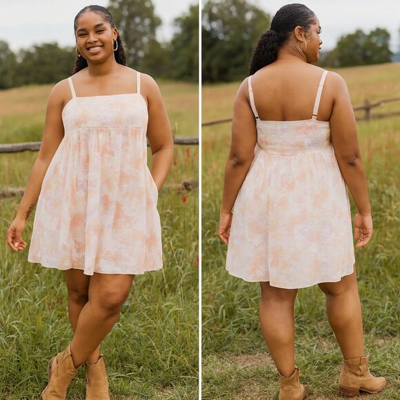 Torrid NWT Women 2X Mini Wash Challis Babydoll Sundress Lush Floral Dew Muted - Picture 1 of 11